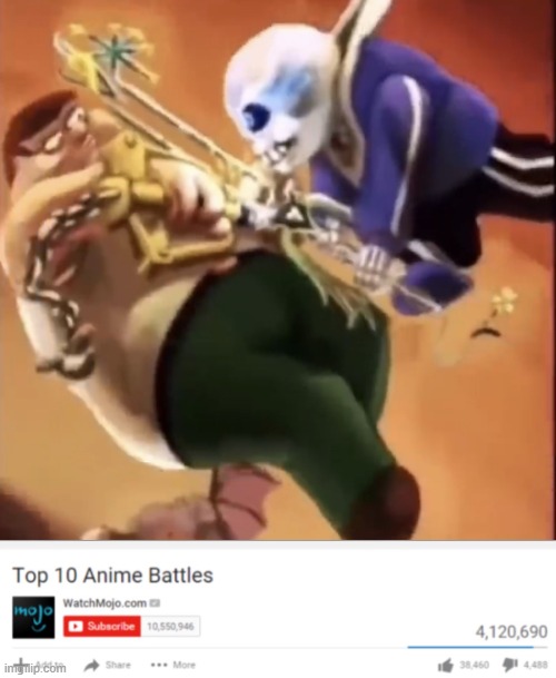 Image tagged in peter and sans fighting,top 10 anime battles - Imgflip