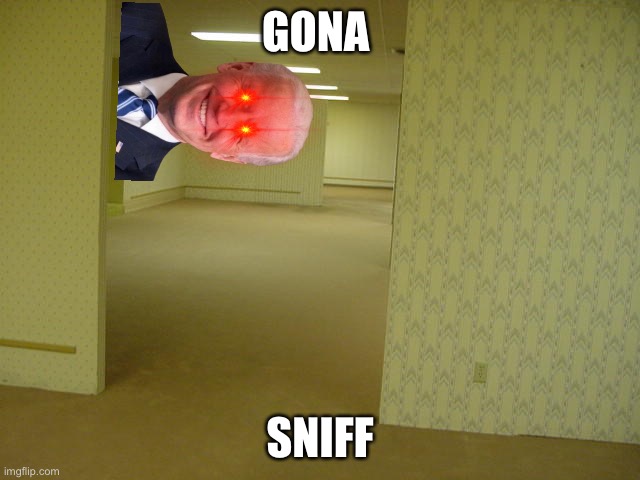 Scary thow | GONA; SNIFF | image tagged in the backrooms | made w/ Imgflip meme maker