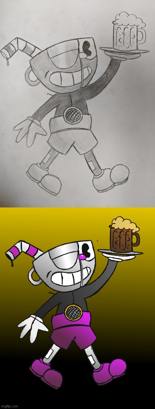 funtime cuphead v2 | image tagged in cuphead,fnaf,drawings | made w/ Imgflip meme maker