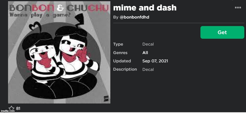 mime and dash in roblox???? read description 