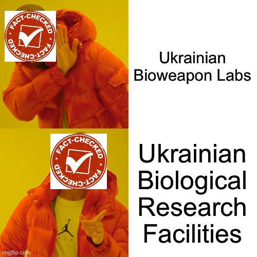 Deeeeboooooonked! | Ukrainian Bioweapon Labs; Ukrainian Biological Research Facilities | image tagged in memes,drake hotline bling | made w/ Imgflip meme maker