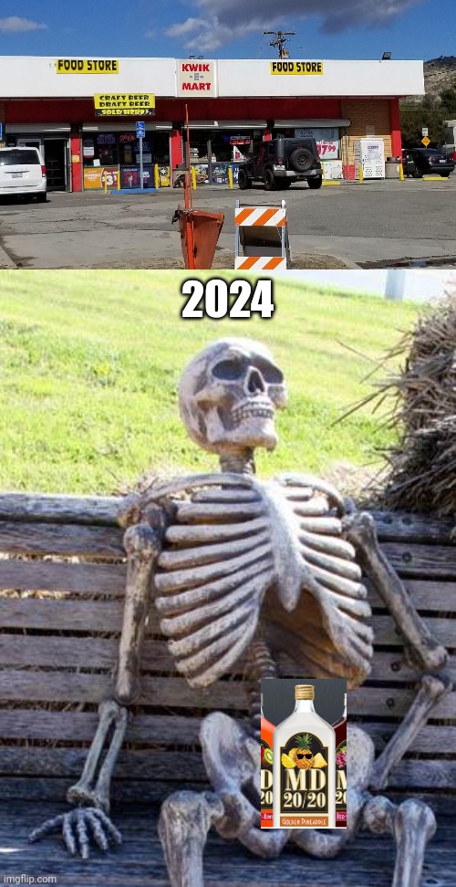 manyfleas | 2024 | image tagged in memes,waiting skeleton | made w/ Imgflip meme maker