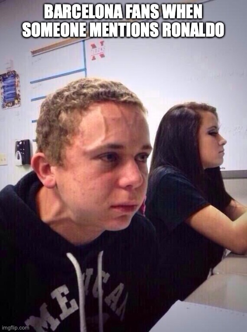 Stressed Guy | BARCELONA FANS WHEN SOMEONE MENTIONS RONALDO | image tagged in stressed guy | made w/ Imgflip meme maker