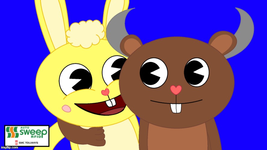 Cuddles & Habort | image tagged in cuddles habort,habort,mastercow1235,aiv,happy tree friends,advanced integrated ventilation | made w/ Imgflip meme maker