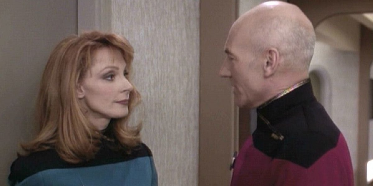 High Quality Doctor Crusher And Captain Picard Blank Meme Template