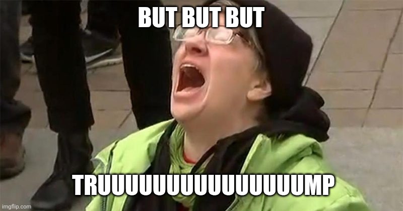 crying liberal | BUT BUT BUT TRUUUUUUUUUUUUUUUMP | image tagged in crying liberal | made w/ Imgflip meme maker