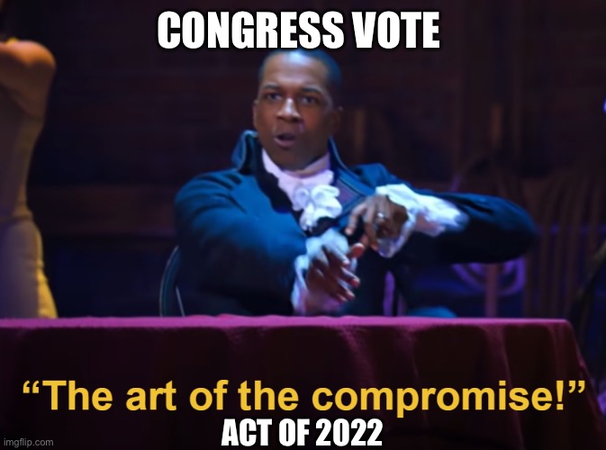 Aaron Burr the art of the compromise | CONGRESS VOTE; ACT OF 2022 | image tagged in aaron burr the art of the compromise | made w/ Imgflip meme maker