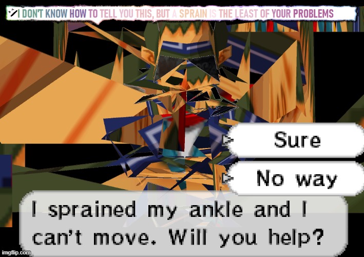 And I thought I had problems, at least my polygons are properly stiched together... | image tagged in zelda,the legend of zelda,what is this,3d,garbage,screenshot | made w/ Imgflip meme maker
