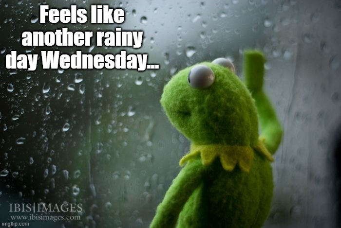 Rainy Day Wednesday | Feels like another rainy day Wednesday... | image tagged in kermit window | made w/ Imgflip meme maker
