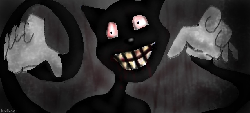 cartoon cat | image tagged in spoopy,scary,cartoon,cat | made w/ Imgflip meme maker
