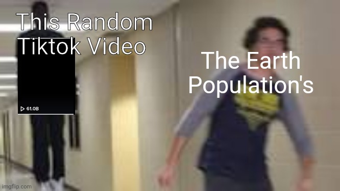 As a tiktok and imgflip user is that fucking weird | This Random Tiktok Video; The Earth Population's | image tagged in guy running down hallway,memes,tiktok,random | made w/ Imgflip meme maker