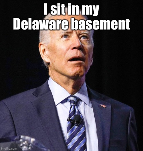 Joe Biden | I sit in my Delaware basement | image tagged in joe biden | made w/ Imgflip meme maker