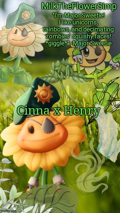 Milk but he finds a flower not cute anymore | Cinna x Henry | image tagged in milk but he finds a flower cute | made w/ Imgflip meme maker