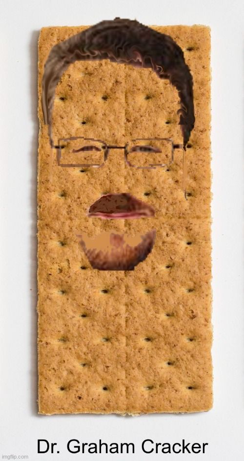 I regret turning my teacher (Dr. Graham) into a graham cracker | image tagged in dr graham cracker | made w/ Imgflip meme maker