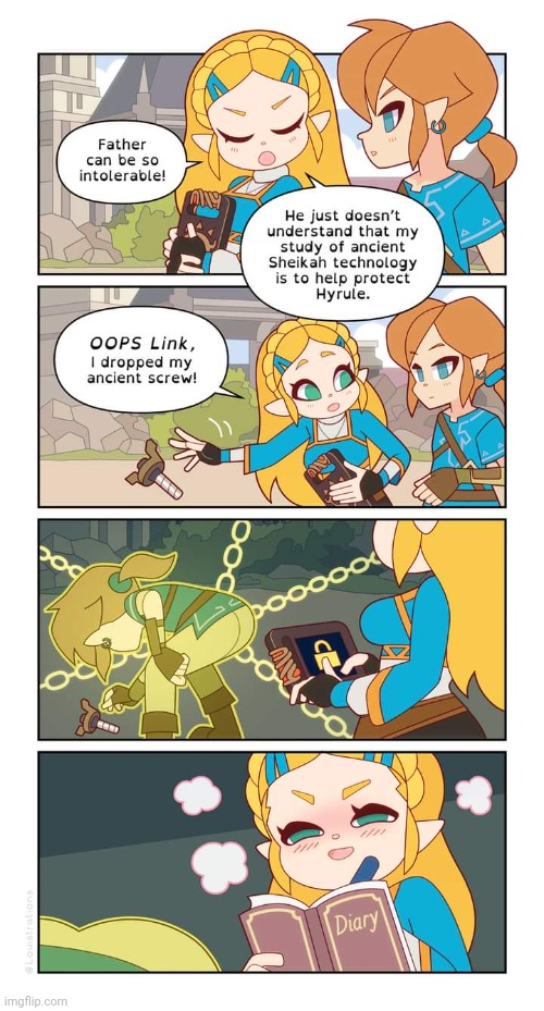 ZELDA IS BEING NAUGHTY | image tagged in legend of zelda,link,zelda,the legend of zelda breath of the wild,comics/cartoons | made w/ Imgflip meme maker
