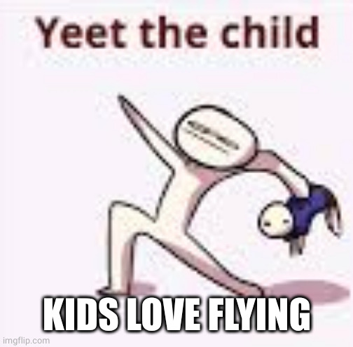 single yeet the child panel | KIDS LOVE FLYING | image tagged in single yeet the child panel | made w/ Imgflip meme maker