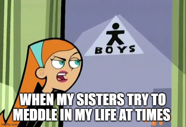 me and my siblings | WHEN MY SISTERS TRY TO MEDDLE IN MY LIFE AT TIMES | image tagged in memes,danny phantom | made w/ Imgflip meme maker