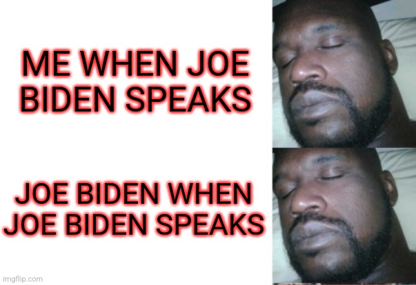 I sleep | ME WHEN JOE BIDEN SPEAKS; JOE BIDEN WHEN JOE BIDEN SPEAKS | made w/ Imgflip meme maker