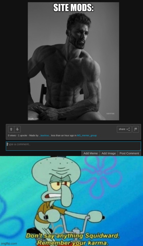 image tagged in squidward remembers his karma | made w/ Imgflip meme maker