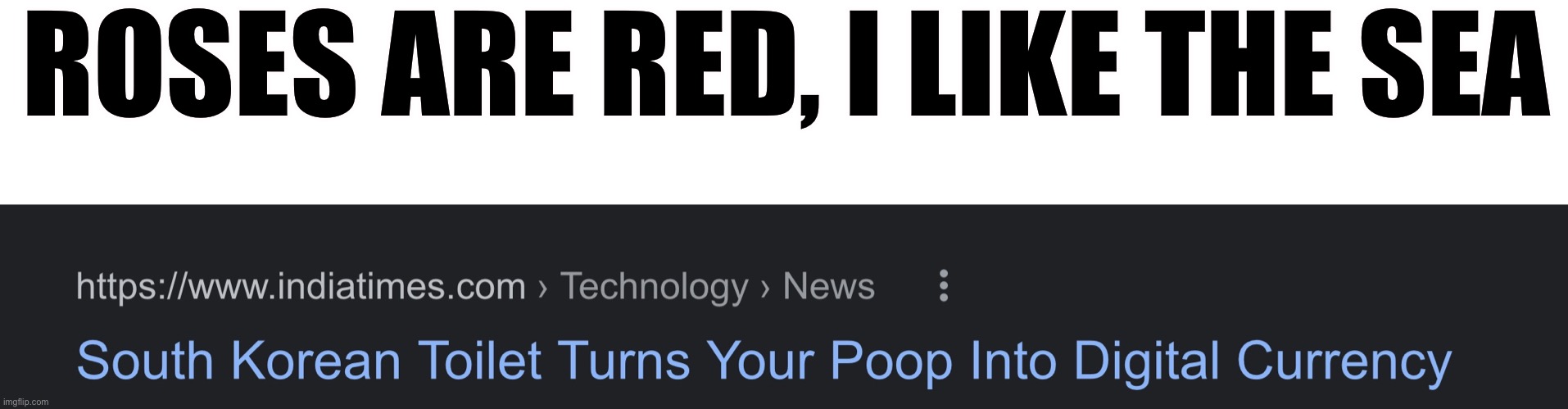 Yeet |  ROSES ARE RED, I LIKE THE SEA | image tagged in funny,poop,sfw,gif,yeet,south korea | made w/ Imgflip meme maker