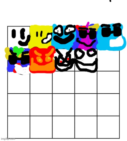 my drawings becoming canny (I know it's crappy) | image tagged in blank five by five bingo grid | made w/ Imgflip meme maker
