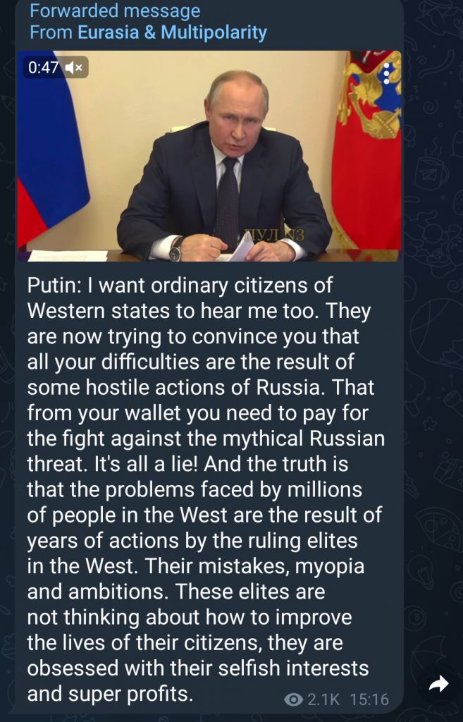 Putin’s address to the West Blank Meme Template