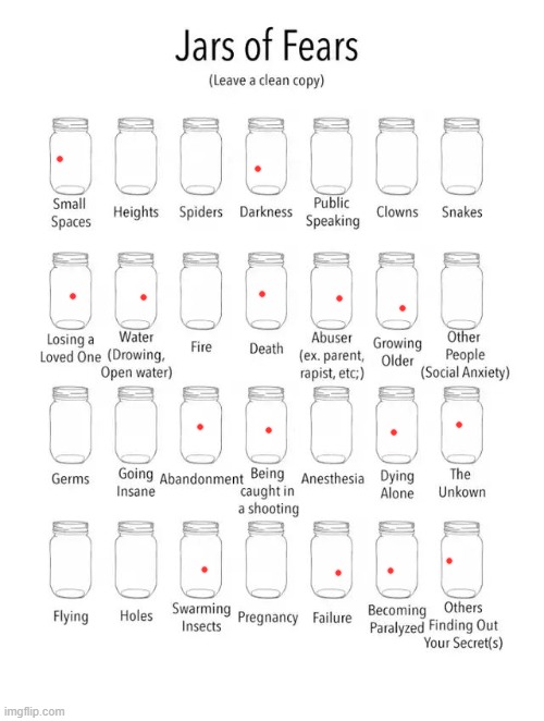 Jar of fears clear version | image tagged in jar of fears clear version | made w/ Imgflip meme maker