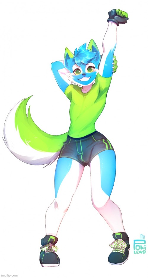 Stretching (By Pokilewd) | image tagged in furry,femboy,cute | made w/ Imgflip meme maker