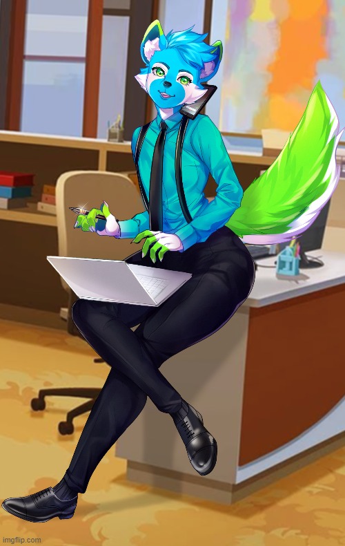 "Boss, You have a meeting at 6:9" xD (By Yuukari-nee) | image tagged in furry,femboy,cute,69 | made w/ Imgflip meme maker