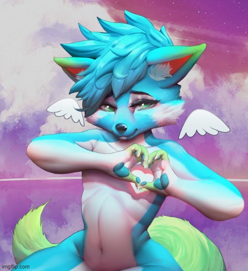 Lil' angel loves ya (By Picturd) | image tagged in furry,femboy,cute,angel | made w/ Imgflip meme maker