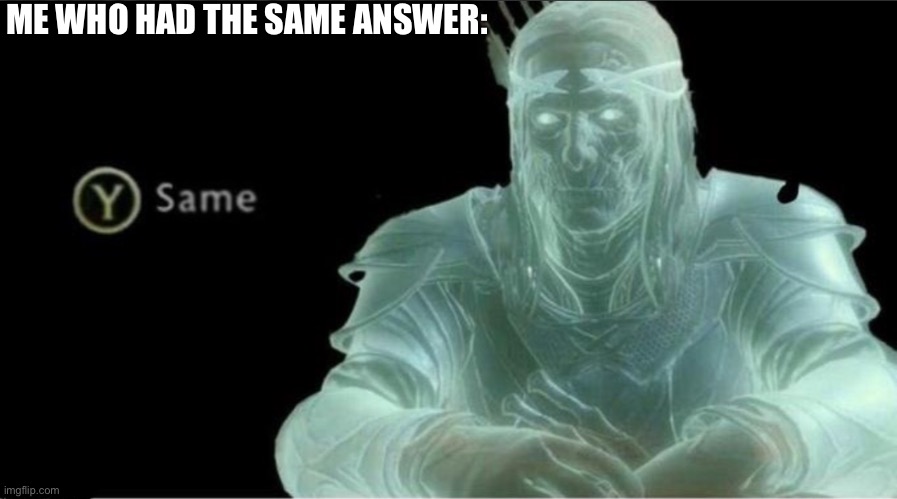 Y same better | ME WHO HAD THE SAME ANSWER: | image tagged in y same better | made w/ Imgflip meme maker