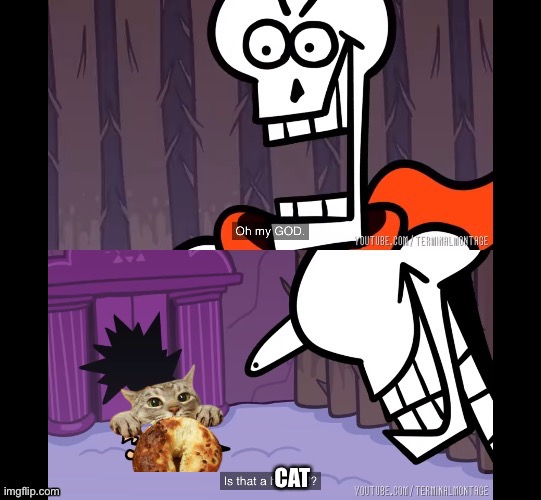 Basically every time I see a cat | CAT | image tagged in terminalmontage papyrus | made w/ Imgflip meme maker