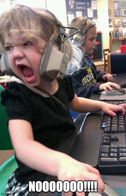 Angry Gamer Girl | NOOOOOOO!!!! | image tagged in angry gamer girl | made w/ Imgflip meme maker