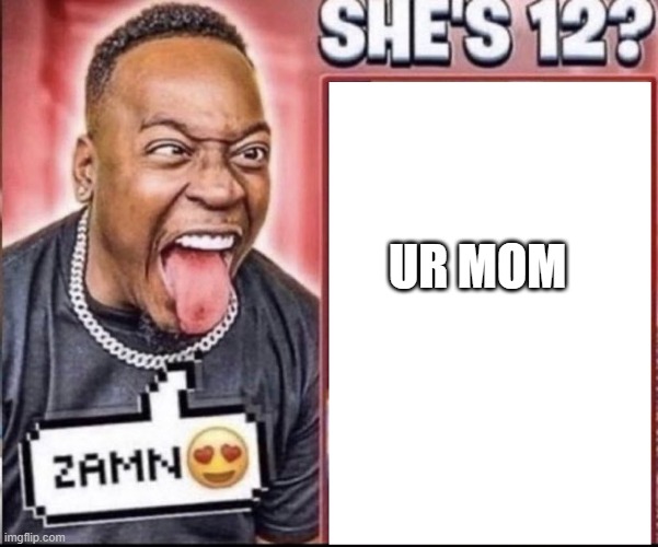 Zamn | UR MOM | image tagged in zamn | made w/ Imgflip meme maker