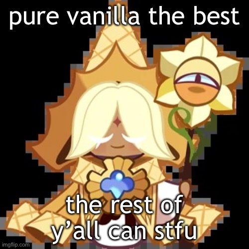 purevanilla | pure vanilla the best; the rest of y’all can stfu | image tagged in purevanilla | made w/ Imgflip meme maker