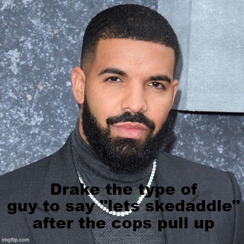 wh- | Drake the type of guy to say "lets skedaddle" after the cops pull up | made w/ Imgflip meme maker