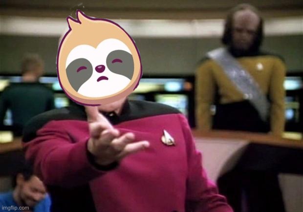 High Quality Sloth Picard wtf Blank Meme Template