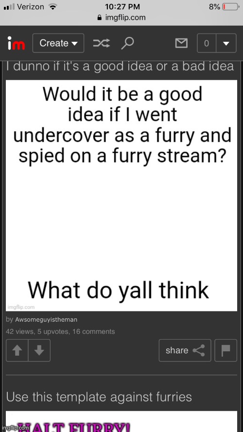 Oooo went on anti-furry-stream and found this | image tagged in busted | made w/ Imgflip meme maker
