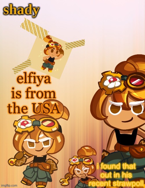 elfiya is from the USA; i found that out in his recent strawpoll | image tagged in shady s 4th croissant temp thanks laks | made w/ Imgflip meme maker