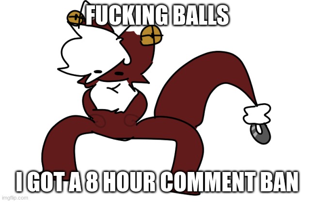 jokes on them it will be done by the time i wake up in the morning, and i screenshotted what i said(Dammit they took my freedom) | FUCKING BALLS; I GOT A 8 HOUR COMMENT BAN | image tagged in spz | made w/ Imgflip meme maker