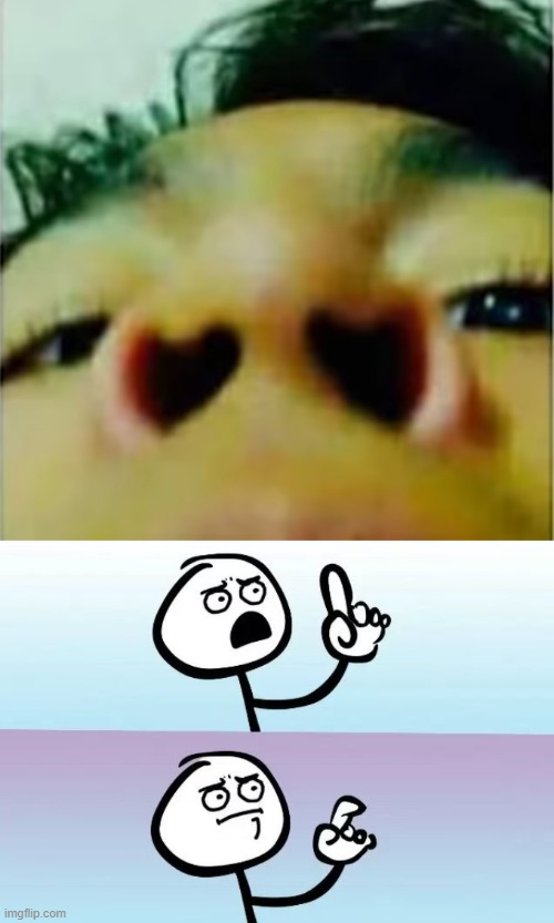 I C 2 Hearts in his nose | image tagged in speechless stickman | made w/ Imgflip meme maker