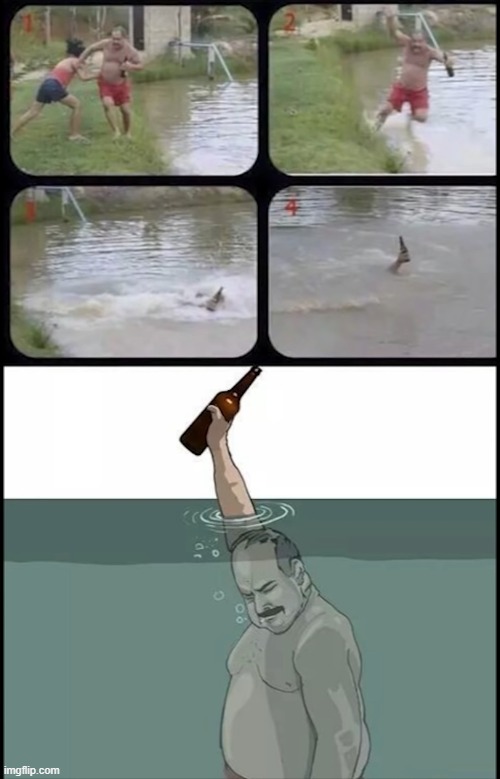 Well, At least he saved his drink | image tagged in comics | made w/ Imgflip meme maker