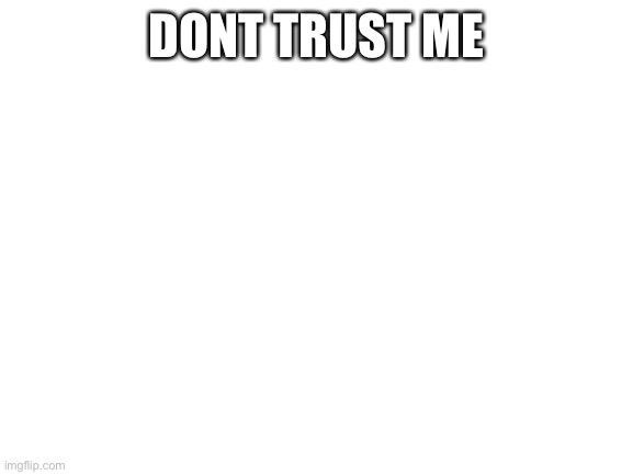 Blank White Template | DONT TRUST ME | image tagged in blank white template | made w/ Imgflip meme maker