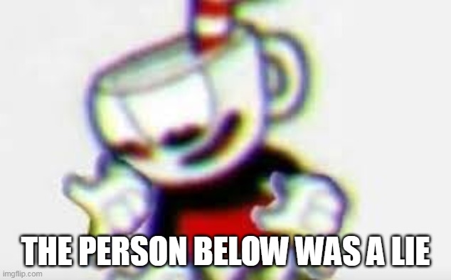 The Person Below is... | THE PERSON BELOW WAS A LIE | image tagged in the person below is | made w/ Imgflip meme maker