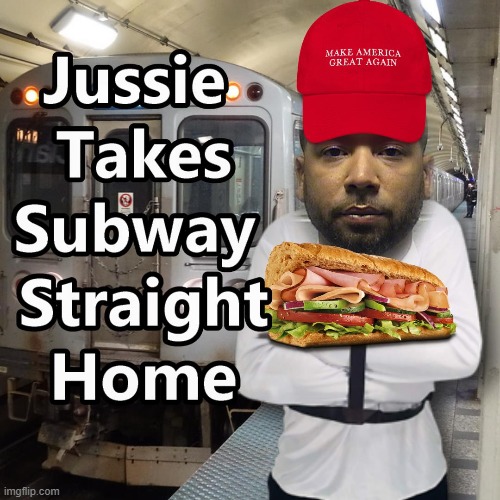 Jussie Loves His Subways - Get Ready For More Soon !! | image tagged in jussie smollett,memes,chicago subway,subway | made w/ Imgflip meme maker