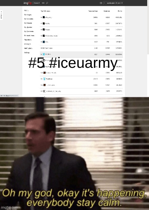 Oh my god,okay it's happening,everybody stay calm | #5 #iceuarmy | image tagged in oh my god okay it's happening everybody stay calm | made w/ Imgflip meme maker