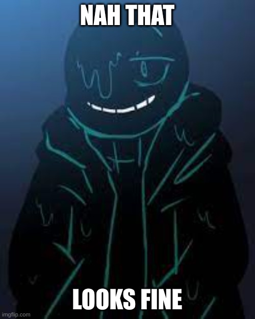 NAH THAT LOOKS FINE | image tagged in smug nightmare sans | made w/ Imgflip meme maker