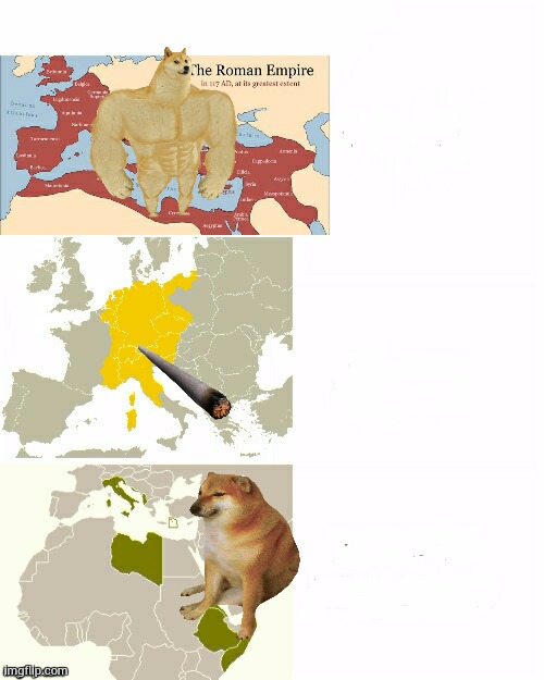 Italy did get weaker | image tagged in roman empire | made w/ Imgflip meme maker