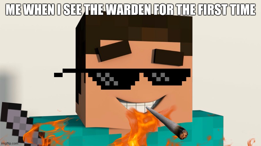 wazooooo | ME WHEN I SEE THE WARDEN FOR THE FIRST TIME | image tagged in minecraft,gaming | made w/ Imgflip meme maker