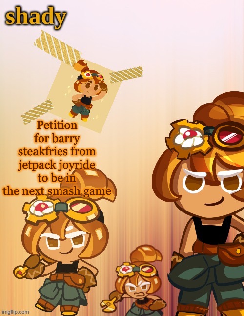 Petition for barry steakfries from jetpack joyride to be in the next smash game | image tagged in shady s 4th croissant temp thanks laks | made w/ Imgflip meme maker